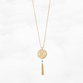Auspicious Origin Large Tassel Pendant Necklace Gold
